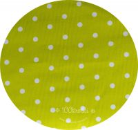 Bawełna 50cmx160cm - Białe groszki na limonkowym tle